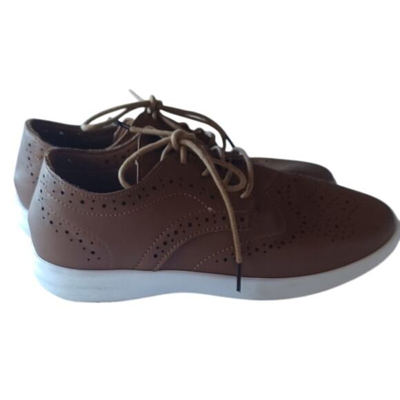 Steve Madden Shoes Loafers Lace up Men's Size 5 Women's 8 Brown Laser Cut Design - Picture 1 of 8